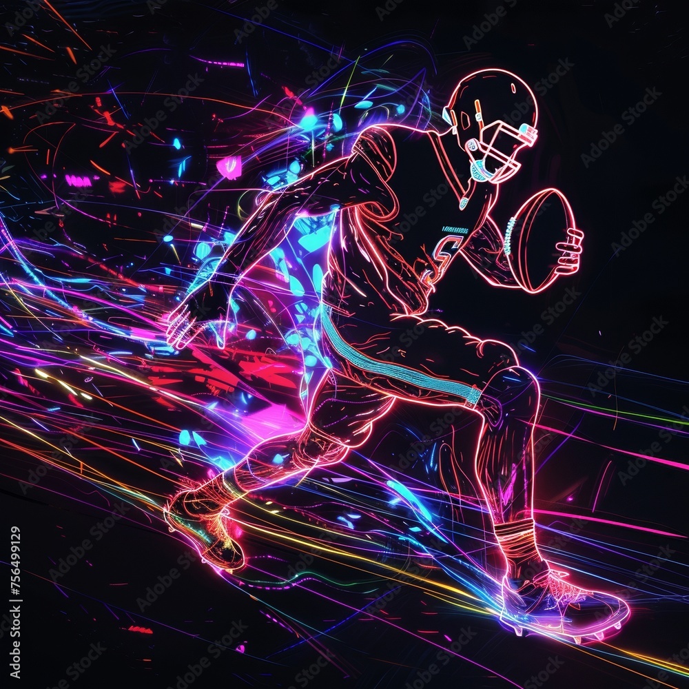 Creating futuristic sports interpretations through neon based art