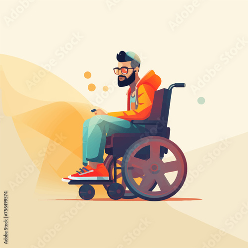 Illustration - man in a wheelchair