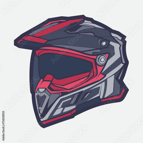 Helmet Motorcycle Cartoon Vector Icon, Cartoon Vector Icon Concept Flat Design. Draw Cartoon Vector Icon Illustration Helmet Motorcycle In Flat Style. Icon Cartoon Vector Helmet Motorcycle Side View