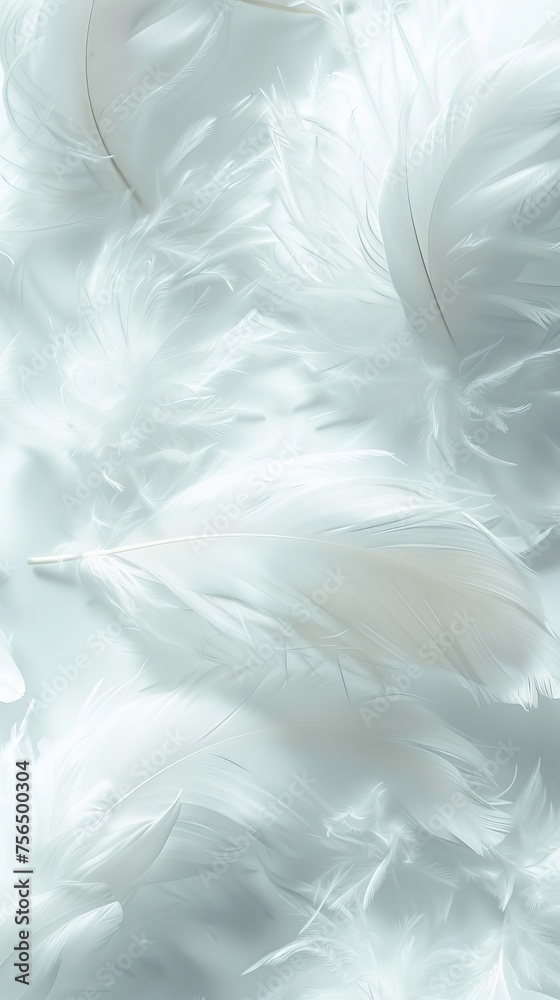 Obraz premium Soft white feathers layered gently room