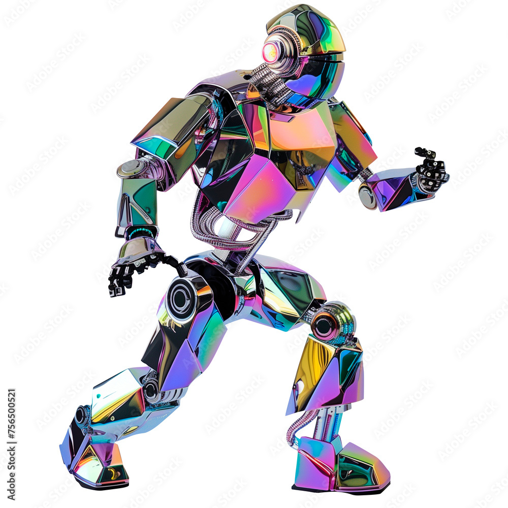 chrome-plated multi-colored plastic, modern design, AI generated