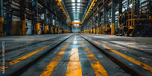 An industrial environment teeming with robust machinery and metallic infrastructure features. Concept Industrial Photography, Machinery Portraits, Metallic Structures, Robust Infrastructure