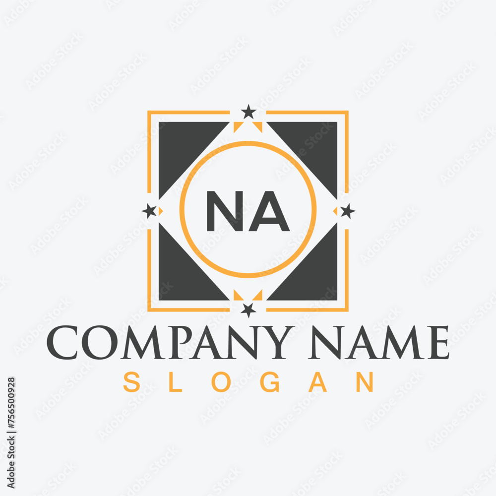 Creative square NA letter logo design