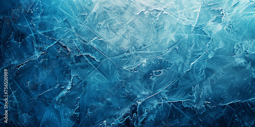  natural blue ice texture of surface of frozen. Nature abstract pattern of white cracks ice. Winter seasonal background,ice skating surface, flat lay, ice texture background 