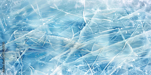  natural blue ice texture of surface of frozen. Nature abstract pattern of white cracks ice. Winter seasonal background,ice skating surface, flat lay, ice texture background 