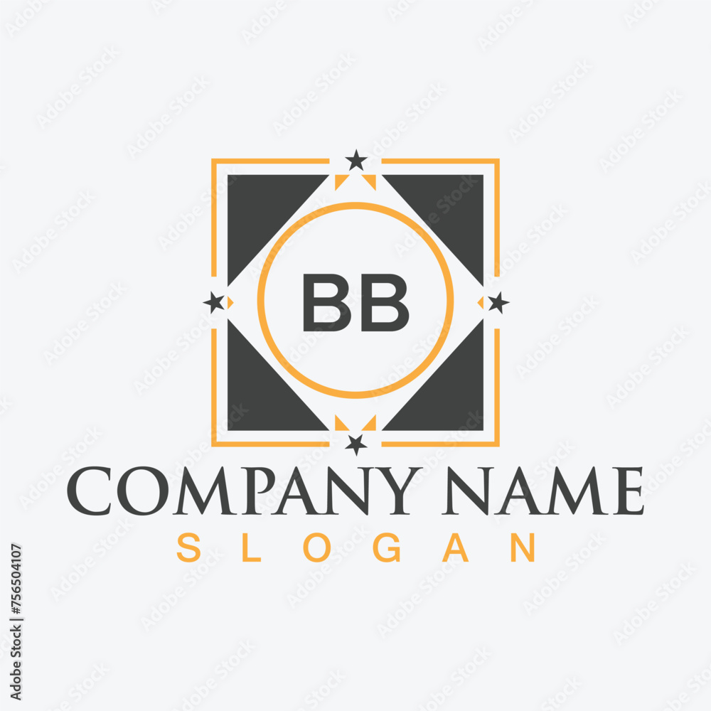 Square shape BB letter logo design vector Square shape BB letter logo design vector