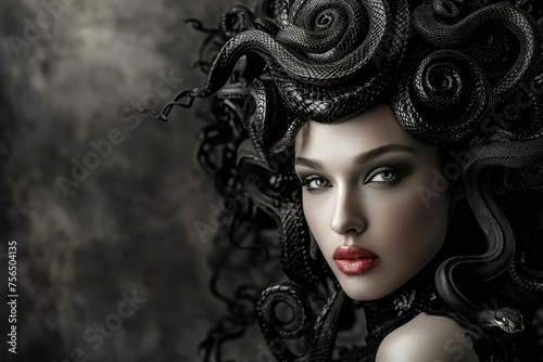 A beautiful woman with snakes for hair, Medusa 
