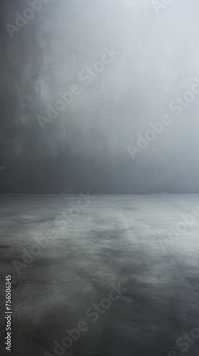 The texture of a gray concrete floor with dusting or haze. Background for Advertising, Product Presentation, Text, Copy space.