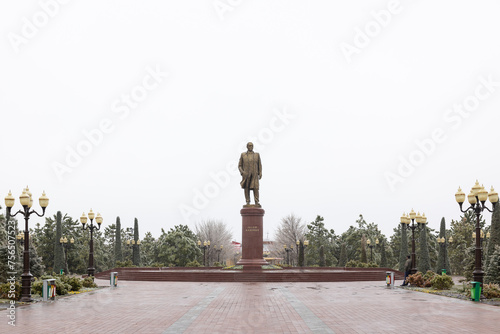 Statue of Islom Karimov, Samarkand, Uzbekistan photo