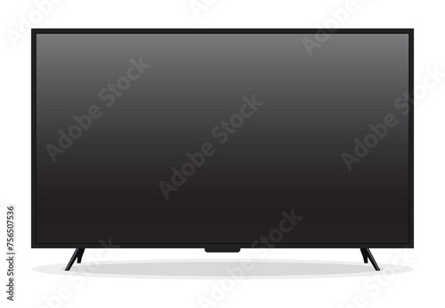 TV flat screen lcd, plasma, tv mock up. black blank HD monitor mockup. Modern video panel black flatscreen.Isolated on white background. Widescreen show your business presentation on display device.