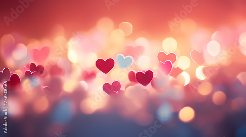 Heart bokeh blur, Valentine's Day