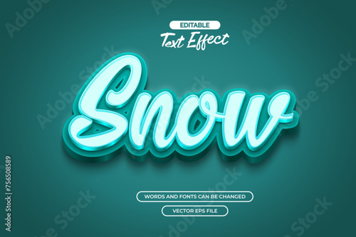 Snow editable text effect photo