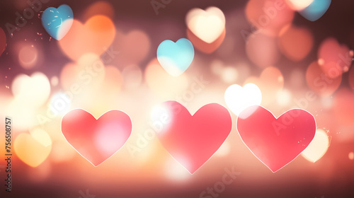 Heart bokeh blur  Valentine s Day