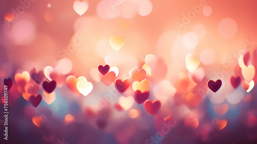 Heart bokeh blur, Valentine's Day