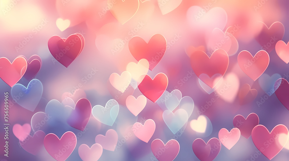 Heart bokeh blur, Valentine's Day Heart bokeh blur, Valentine's Day