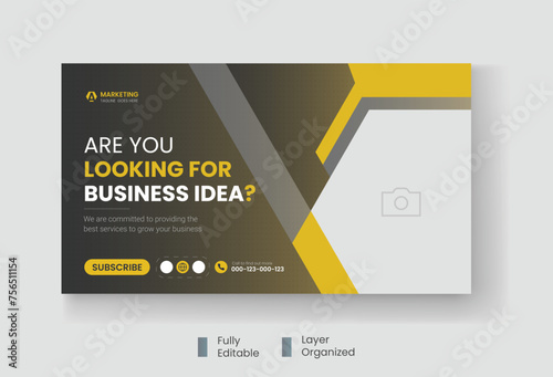 Corporate business and digital marketing youtube thumbnail or web banner template