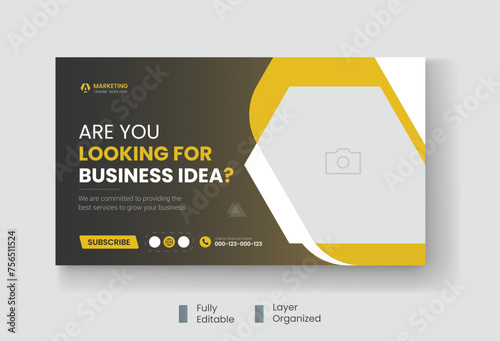 Corporate business and digital marketing youtube thumbnail or web banner template