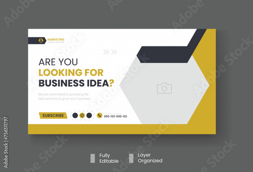 Corporate business and digital marketing youtube thumbnail or web banner template