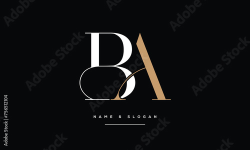 BA, AB, B, A, Abstract Letters Logo Monogram