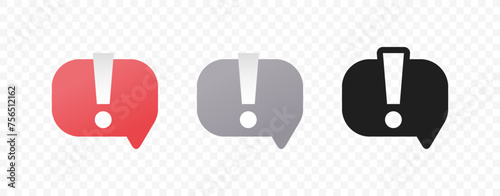 Exclamation mark in speech bubble vector design. Important message logo design