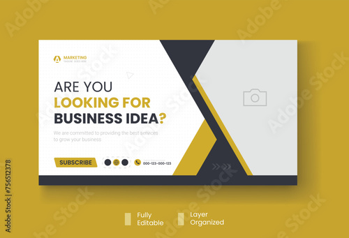 Corporate business and digital marketing youtube thumbnail or web banner template