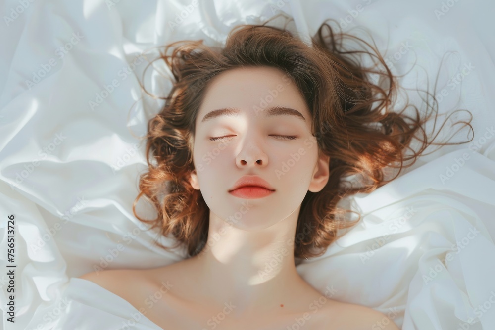 Fototapeta premium sleeping problems concept, bedtime