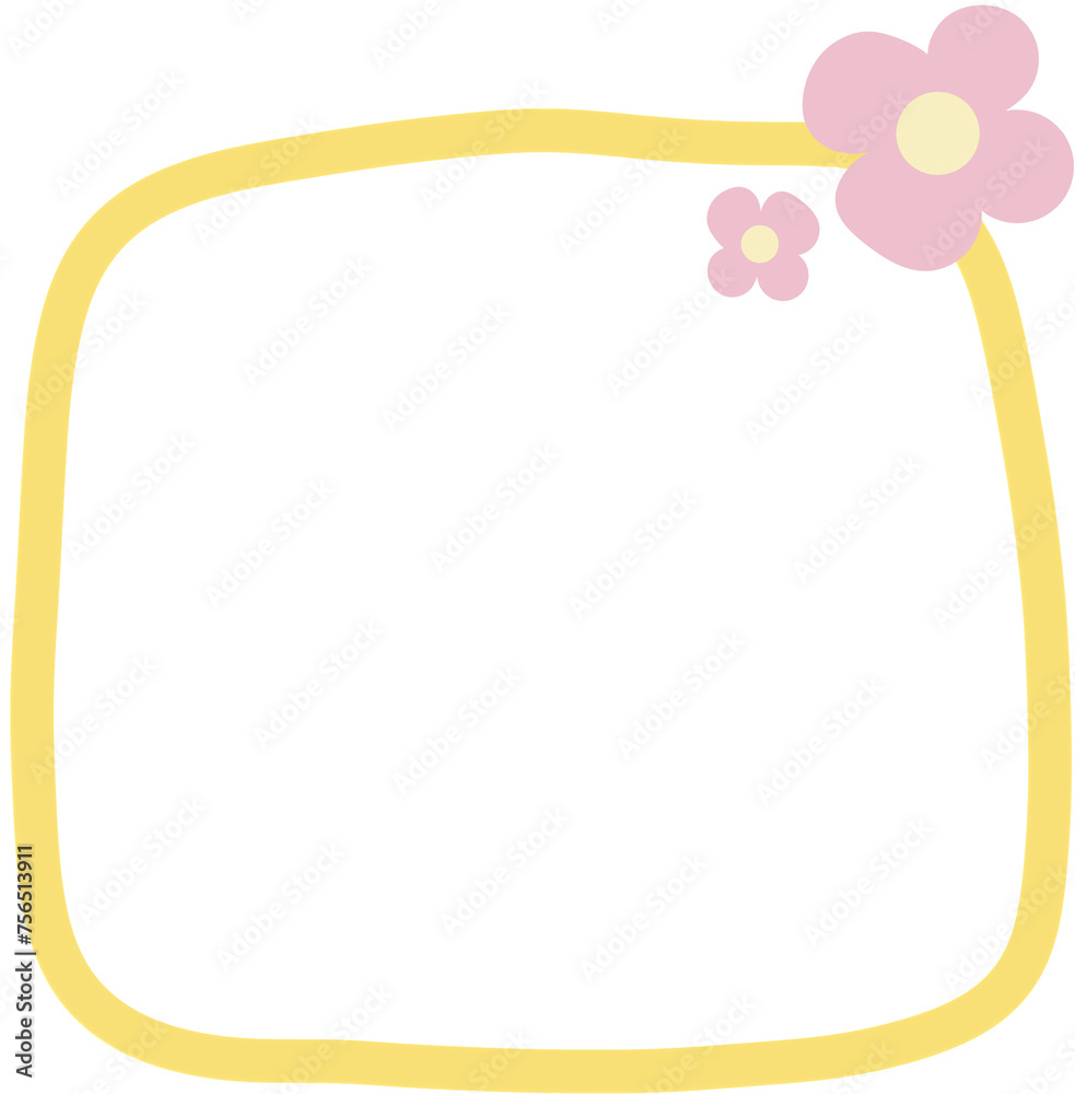 Obraz premium 봄 꽃 메모 테두리