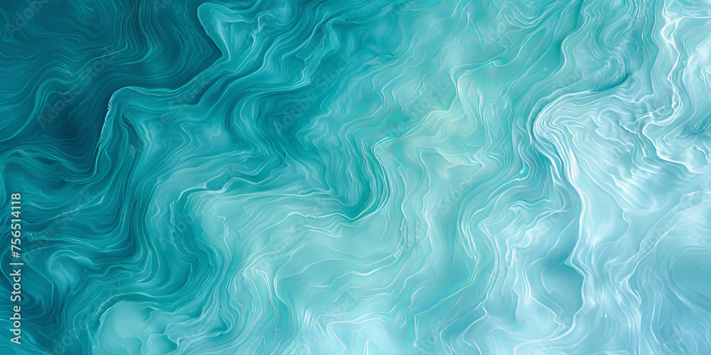Obraz premium turquoise and green watercolor background with green waves , teal blue green Abstract watercolor paint background.banner