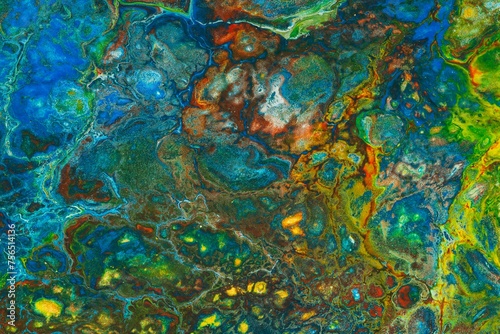 Color paint- acrylic fluid art. Exotic marble texture- abstract background