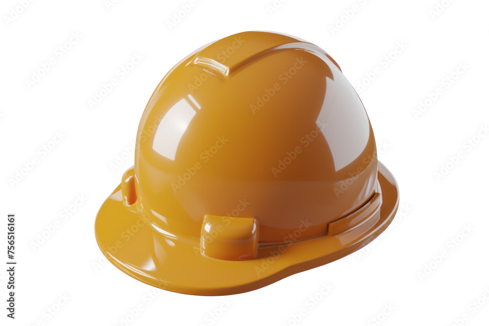 Fototapeta premium Yellow Hard Hat and Helmet for Construction Safety: Isolated on White Background. with clipping path