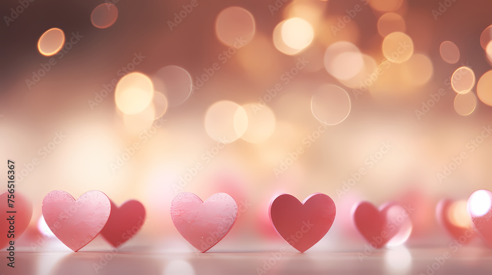 Abstract heart background with bokeh