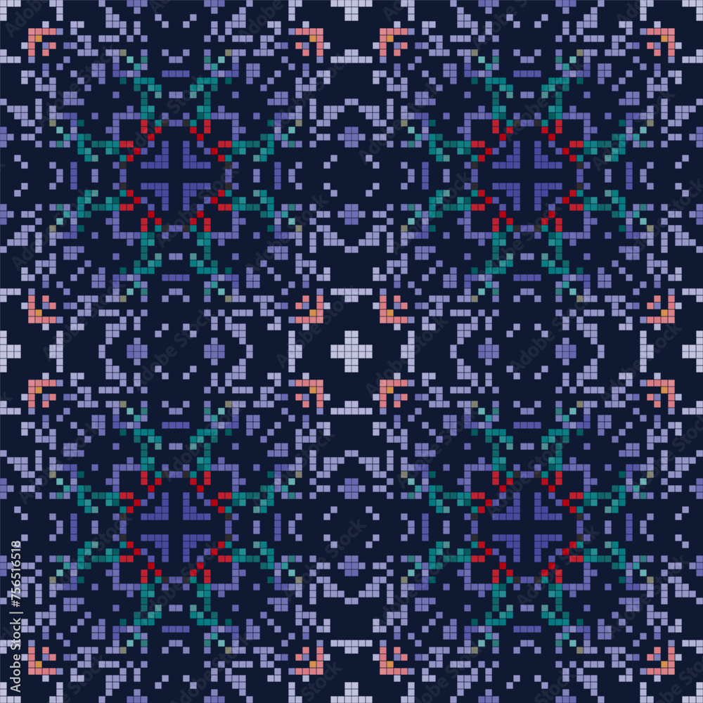 Palestinian colored carpet. Rich ornament for fabric design, handmade, interior decoration, textiles.