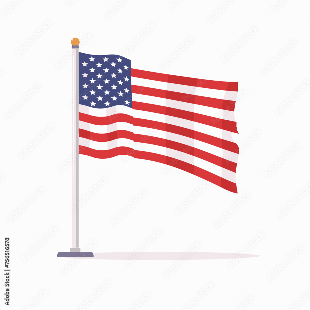 Fototapeta premium American Flag Waving Proudly