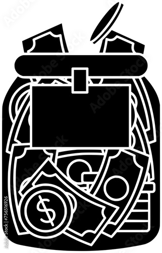 financial illustration money silhouette finance logo accounting icon business outline graph investment economy management growth profit chart economic stock shape economy management for vector graphic