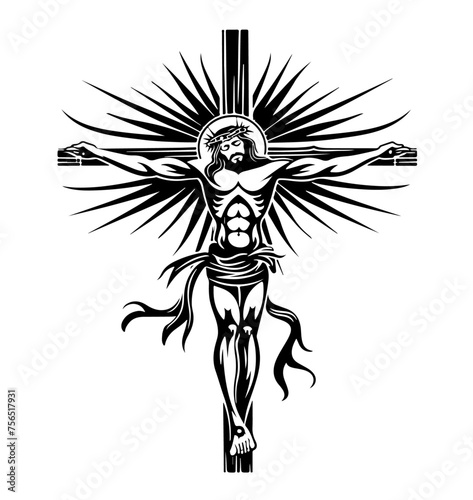 Jesus Christus Kreuz Glaube Hoffnung Symbol Vektor © THM