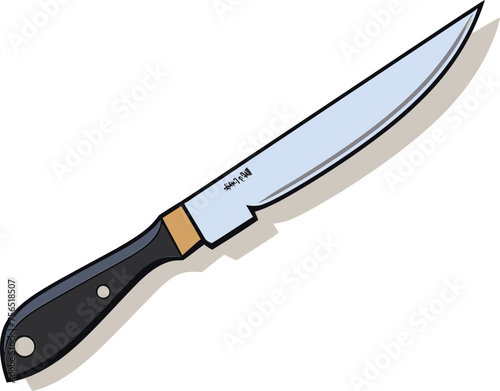 Vector Illustration of Forged Chef's Knives with Full Tang Blades and Riveted Handles