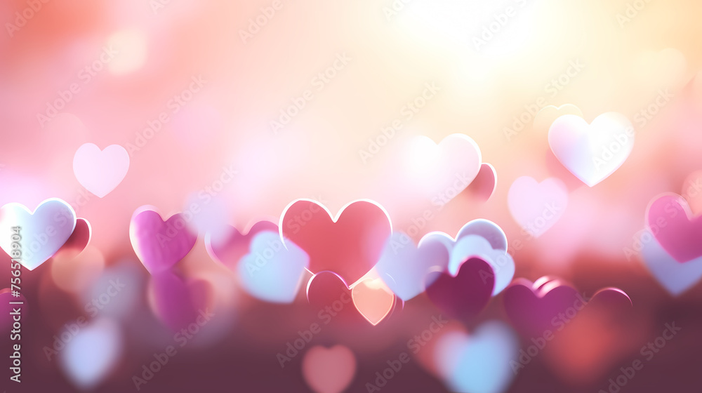 Abstract heart background with bokeh