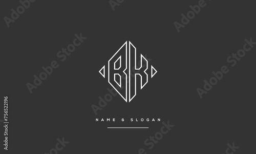 BK  KB  B  K  Abstract Letters Logo monogram