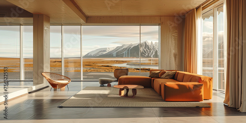 Modernist Living Room in Rekyavik Mansion