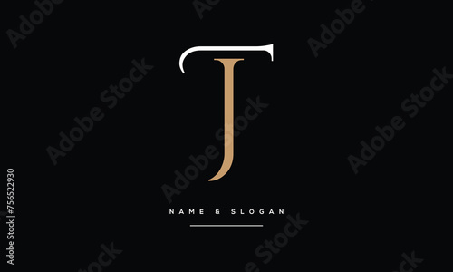 Alphabet Letters TJ, JT ,Initials Logo Monogram