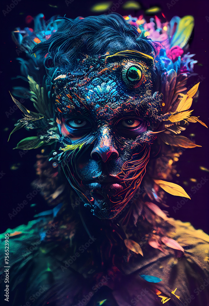 Portrait of a Surreal Psychedelic Monster. Portrait of a Surreal Psychedelic Monster.
