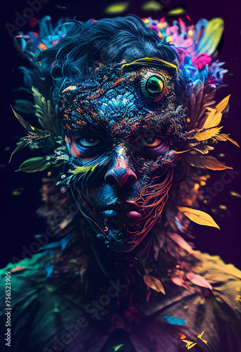 Portrait of a Surreal Psychedelic Monster. © EwaStudio