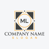 Minimal Initial ML Logo Design with Handwriting Style Vector and Illustration
