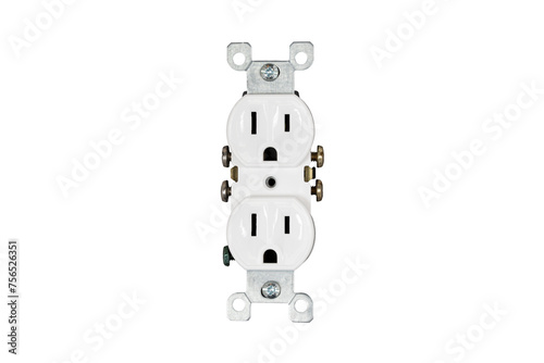 White three prong electric outlet no background png