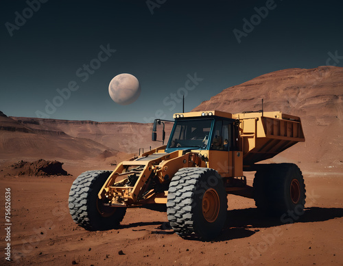 Industry and machinery on the planet Mars