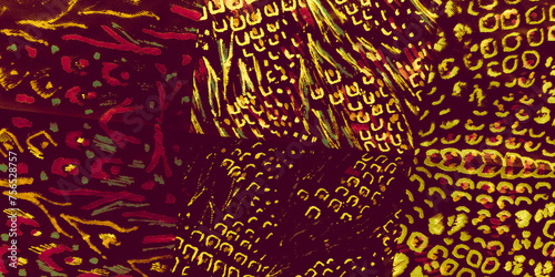 Trendy Leopard Print. Orange Safari Animal