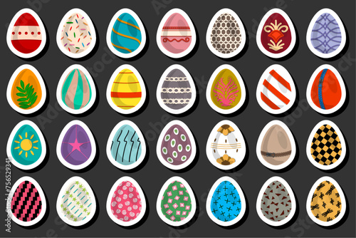 Illustration on theme celebration holiday Easter with hunt colorful bright eggs