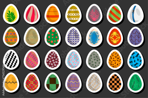Illustration on theme celebration holiday Easter with hunt colorful bright eggs