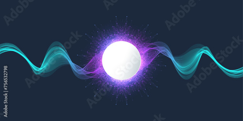 Handmade Abstract Technology Template. Digital Design Element For Internet Technology. Vector Illustration With Space For Header, Web Banner, Website, Presentation