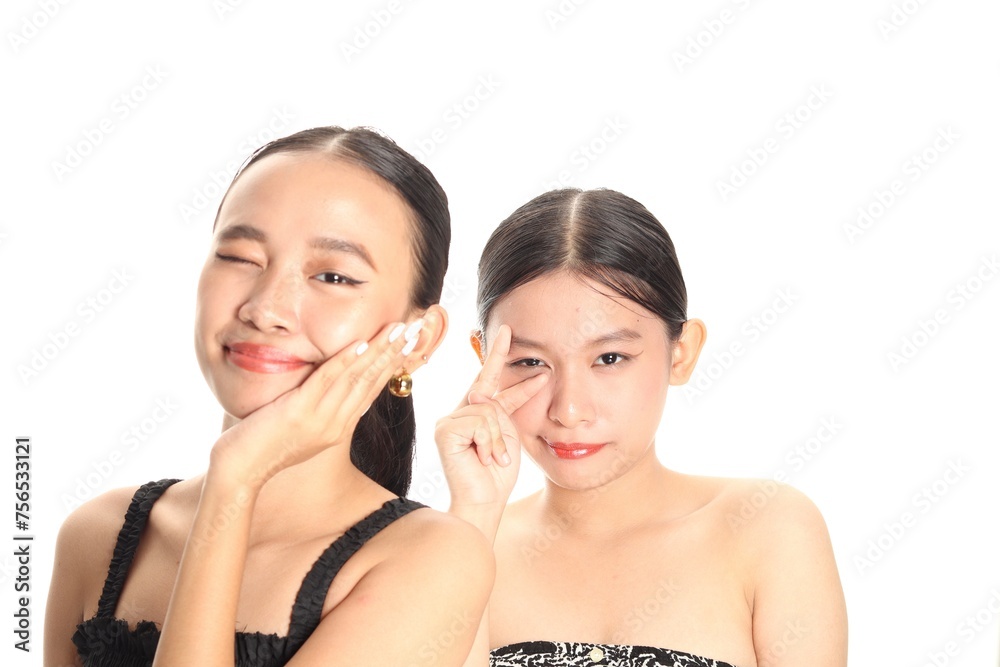 Two young beautiful Asian women Two young beautiful Asian women
